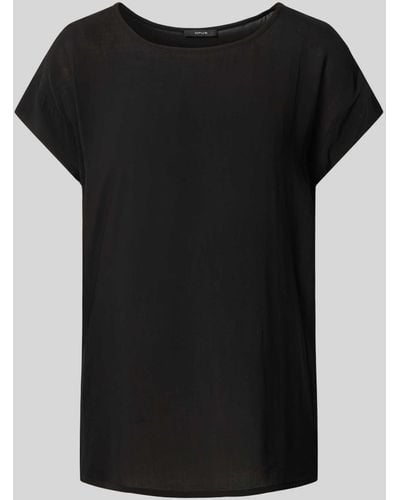 Opus T-Shirt aus Viskose in unifarbenem Design Modell 'Skita soft' - Schwarz