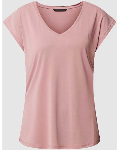 Vero Moda T-shirt Met V-hals - Roze