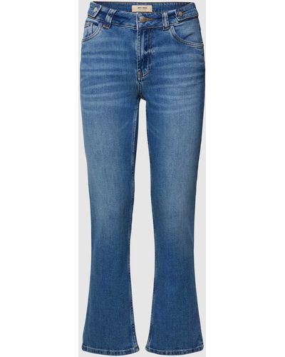Mos Mosh Straight Fit Jeans Met Labelpatch - Blauw
