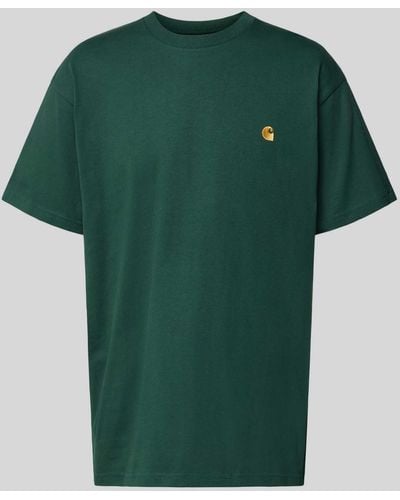 Carhartt T-Shirt mit Label-Stitching Modell 'CHASE' - Grün