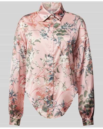 Guess Bluse mit floralem Print Modell 'BOWED JUN' - Pink