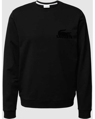 Lacoste Sweatshirt mit Label-Print - Schwarz