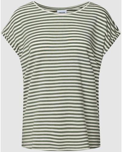 Vero Moda T-shirt Met Streepmotief - Grijs