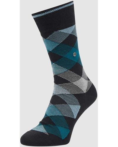 Burlington Socken aus Schurwollmischung Modell 'Newcastle' - Blau