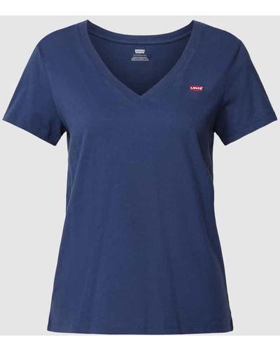 Levi's T-Shirt mit V-Ausschnitt - Blau