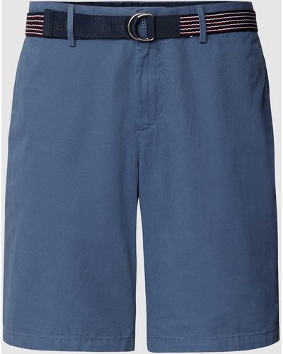 Tommy Hilfiger Shorts mit Stoffgürtel - Blau