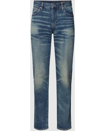 Armani Exchange Slim Fit Jeans im Used-Look - Blau