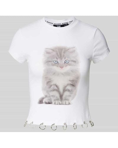 The Ragged Priest T-Shirt mit Motiv-Print Modell 'KITTY BABY' - Weiß