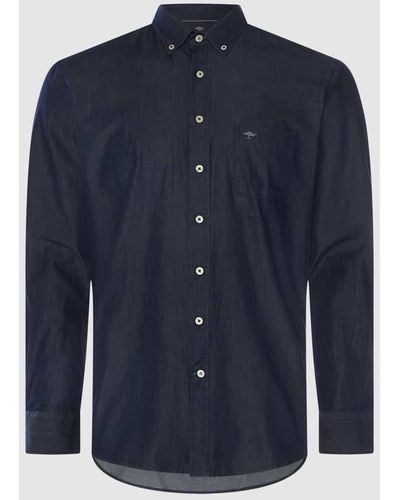 Fynch-Hatton Regular Fit Freizeithemd aus Oxford - Blau
