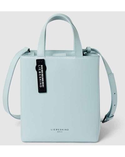 Liebeskind Berlin Handtasche mit Label-Badge Modell 'PAPER BAG' - Blau