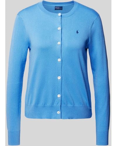 Polo Ralph Lauren Gebreid Vest Met Labelstitching - Blauw