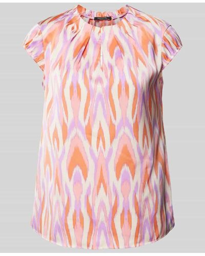 Comma, Bluse mit Allover-Muster - Pink