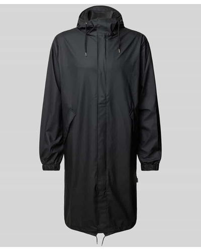 Rains Parka mit Kapuze Modell 'Fishtail' - Blau