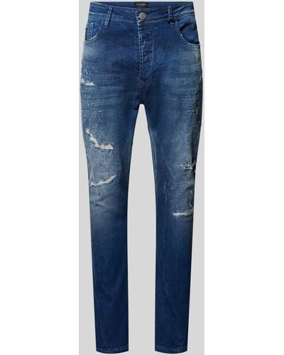 Elias Rumelis Tapered fit Jeans im 5-Pocket-Design Modell 'Wenko' - Blau