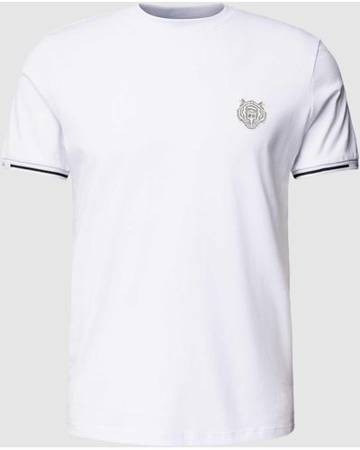 Antony Morato T-shirt Met Motiefpatch En Contraststrepen - Wit