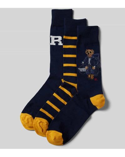 Polo Ralph Lauren Socken mit Logo-Stitching im 3er-Pack - Blau