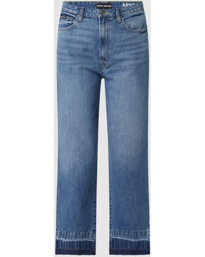 DKNY Straight Fit High Rise Jeans Van Katoen, Model 'kent' - Blauw