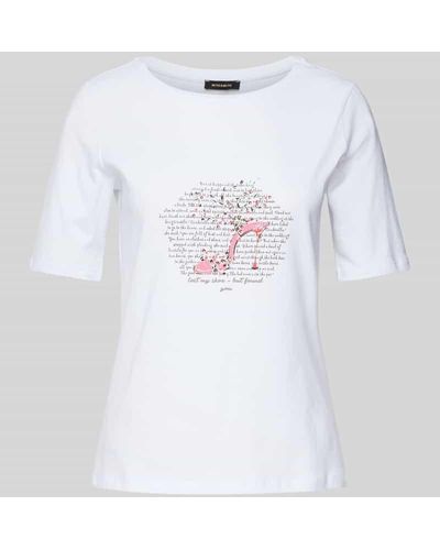 MORE&MORE T-Shirt mit Motiv- und Statement-Print - Weiß
