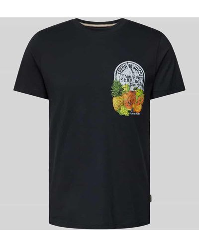 Blend T-Shirt mit Motiv-Print - Schwarz