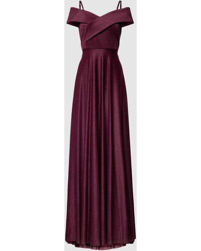 Christian Berg Cocktail Abendkleid mit Off-Shoulder - Lila