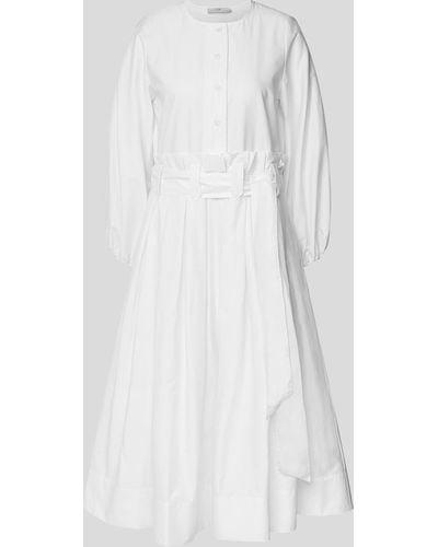 Devotion Hemdblusenkleid mit Kellerfalten - Weiß