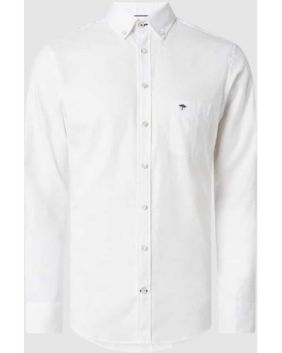 Fynch-Hatton Regular Fit Freizeithemd mit Streifenmuster Modell 'All Season' - Weiß