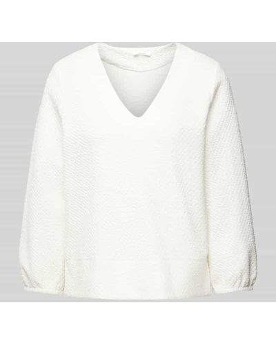 Opus Sweatshirt mit Rundhalsausschnitt Modell 'Gelmi' - Weiß