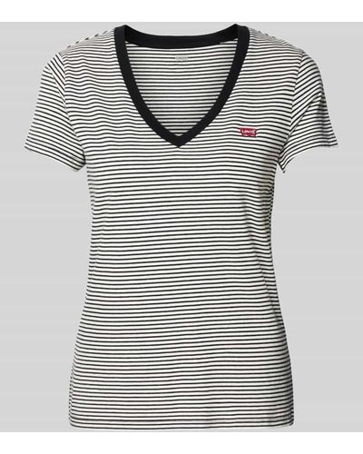 Levi's T-Shirt mit V-Ausschnitt - Grau