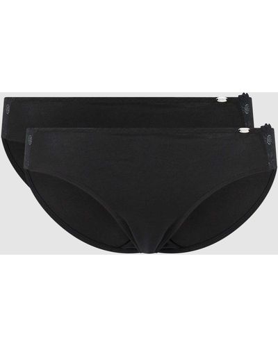 SKINY Slip mit Spitze im 2er-Pack - Schwarz