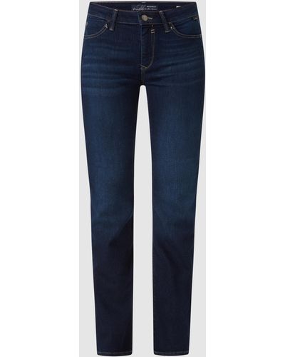 Mavi Straight Fit High Rise Jeans mit Stretch-Anteil Modell 'Kendra' - Blau