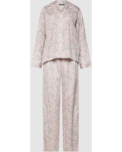 Lauren by Ralph Lauren Pyjama mit Paisley-Muster - Weiß