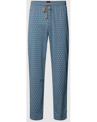 Schiesser Pyjama-Hose mit Allover-Muster Modell 'Mix + Relax' - Blau