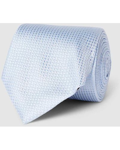 BOSS Krawatte aus Seiden-Mix mit Allover-Muster - Blau