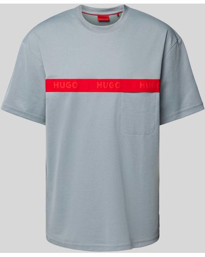 HUGO T-Shirt mit Label-Print Modell 'Dechilo' - Grau
