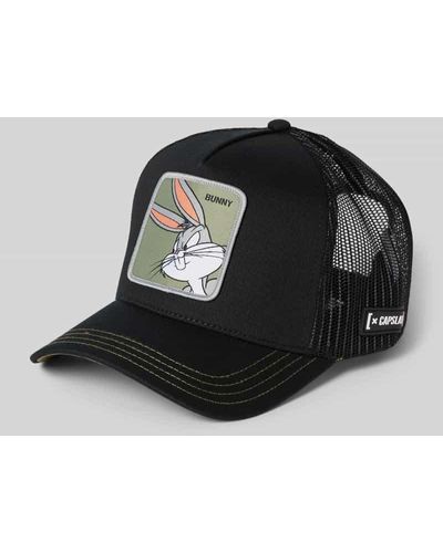 Capslab Trucker Cap mit Motiv-Badge Modell 'Bunny' - Schwarz
