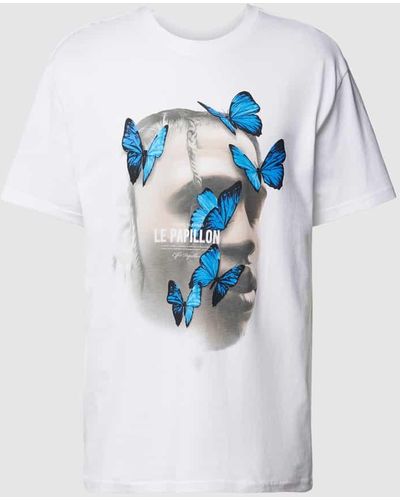 Mister Tee T-Shirt mit Motiv-Print Modell 'LE PAPILLON' - Blau