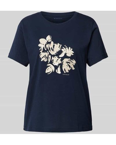 Tom Tailor T-Shirt mit floralem Print - Blau