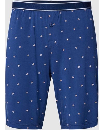 Jockey Pyjama-Shorts mit Allover-Muster - Blau
