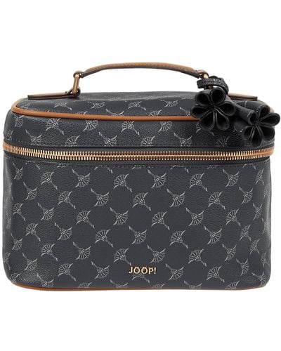 Joop! Kulturtasche mit Logo-Muster - Grau