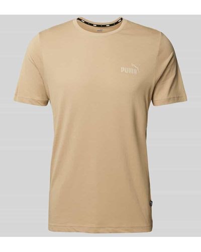 PUMA T-Shirt mit Label-Print - Natur