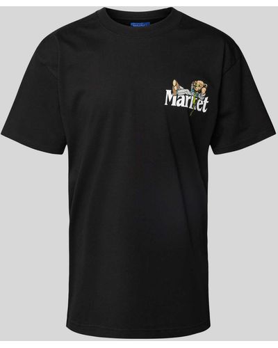 Market T-shirt Met Ronde Hals - Zwart