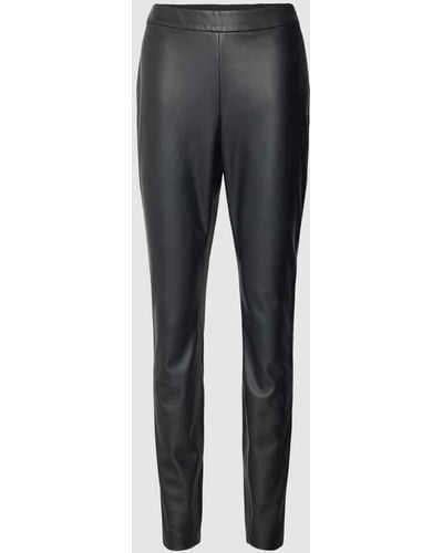 BOSS Slim Fit Hose in Leder-Optik Modell 'Taslimah' - Grau