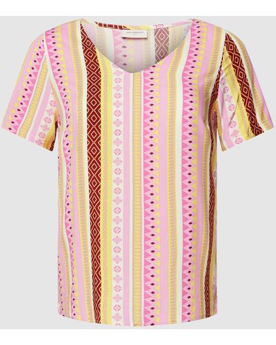 Only Carmakoma PLUS SIZE Bluse aus Viskose mit Allover-Muster Modell 'MARRAKESH' - Pink