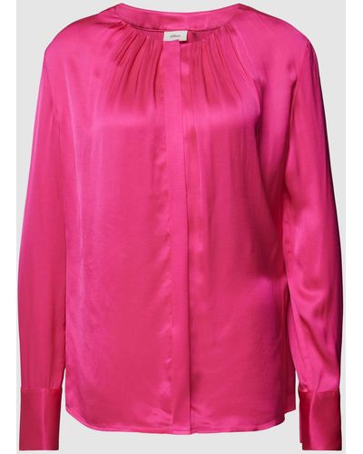 S.oliver Blouse Met Ruches - Roze