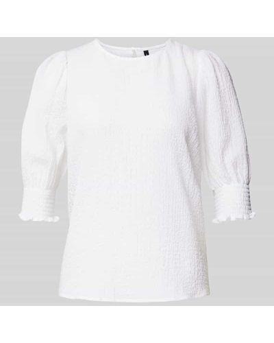 Vero Moda Bluse mit Smok-Details Modell 'NINA' - Weiß