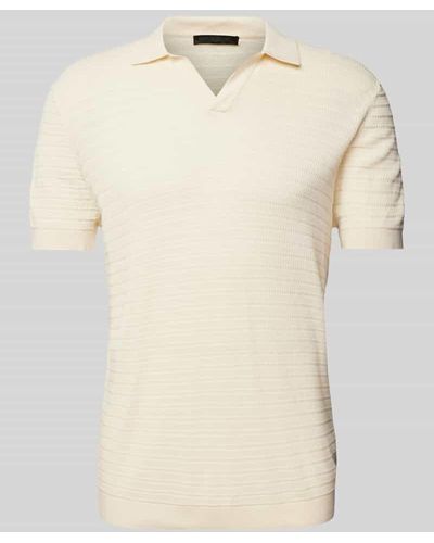 DRYKORN Regular Fit Poloshirt mit V-Ausschnitt Modell 'Braian' - Natur