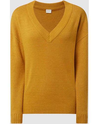 Vila Oversized Pullover aus Viskosemischung Modell 'Viril' - Gelb