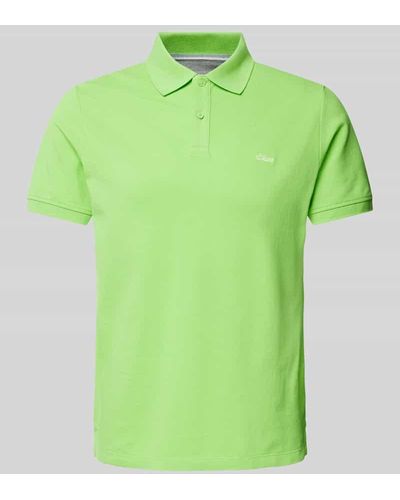 S.oliver Poloshirt mit Label-Stitching - Grün
