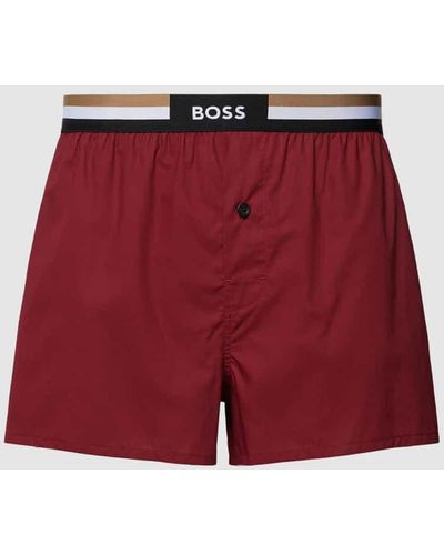 BOSS Boxershorts mit Logo-Bund im 2er-Pack Modell 'Boxer' - Rot