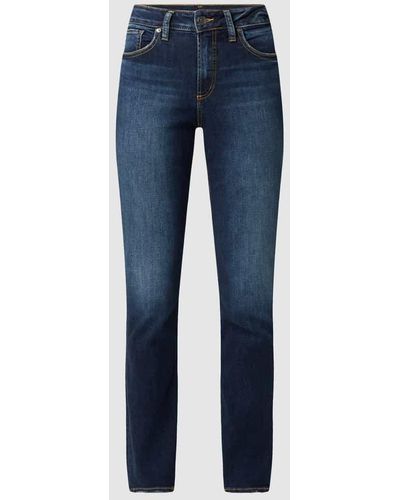 Silver Jeans Co. Curvy Fit High Rise Jeans mit Stretch-Anteil Modell 'Avery' - Blau